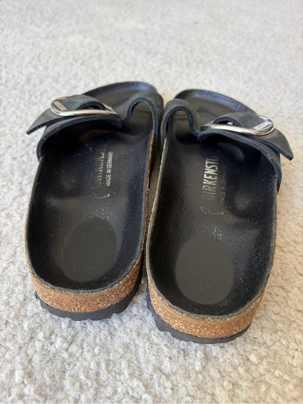 Birkenstock Madrid Big Buckle Nubuck Sandals Black Size 6-6.5 - Picture 4 of 6